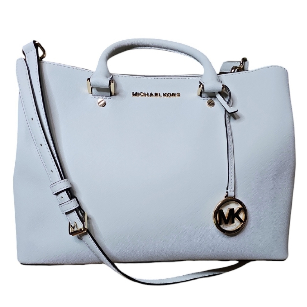 Michael Kors Savannah Saffiano Leather Crossbody Purse Bag Size: 13" x 9" x 5"